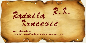 Radmila Krnčević vizit kartica